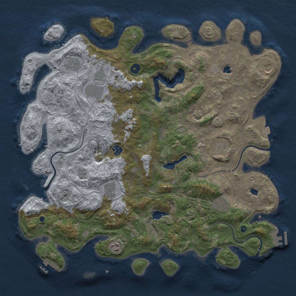 Rust Map: Procedural Map, Size: 4500, Seed: 4935260, 15 Monuments