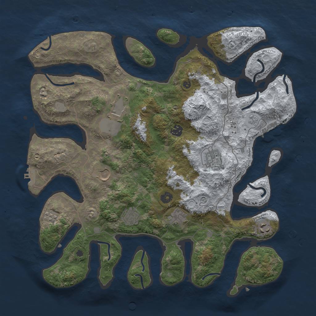 Rust Map: Procedural Map, Size: 4000, Seed: 1403176, 17 Monuments