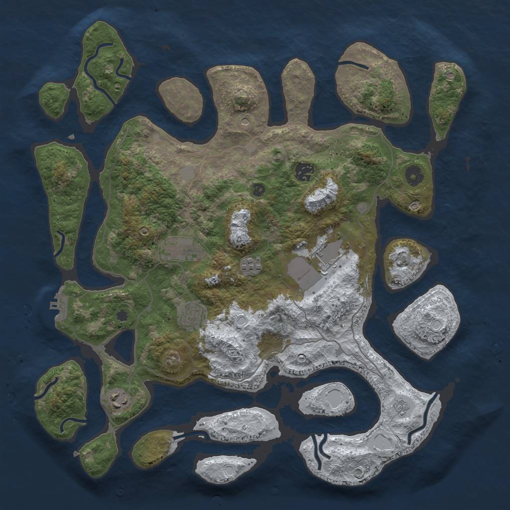 Rust Map: Procedural Map, Size: 4000, Seed: 2578527, 14 Monuments