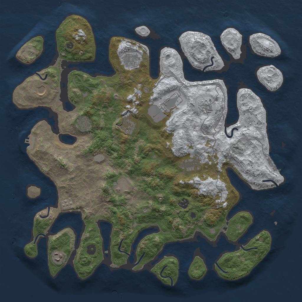 Rust Map: Procedural Map, Size: 4500, Seed: 2754678, 20 Monuments