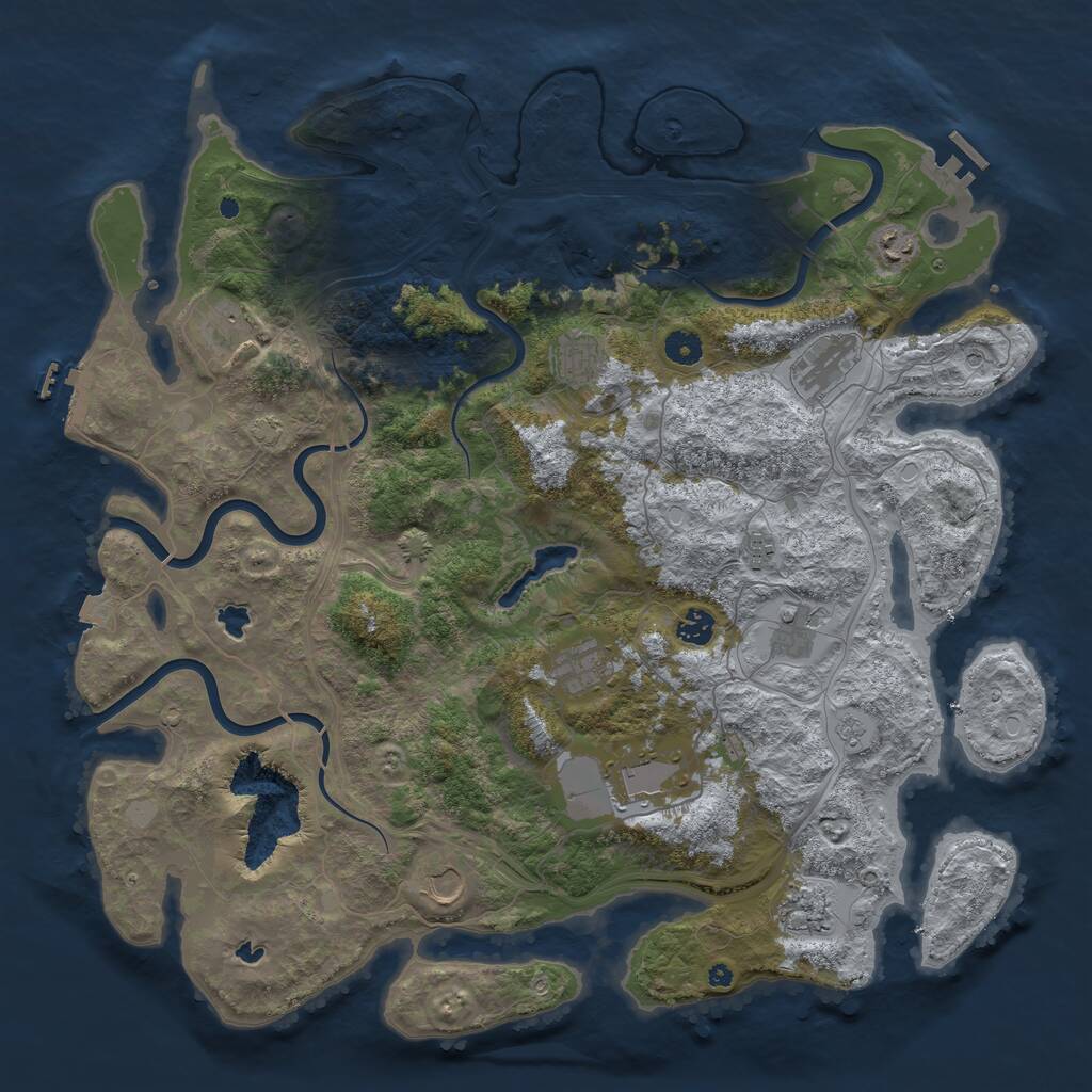 Rust Map: Procedural Map, Size: 4500, Seed: 6401619, 17 Monuments