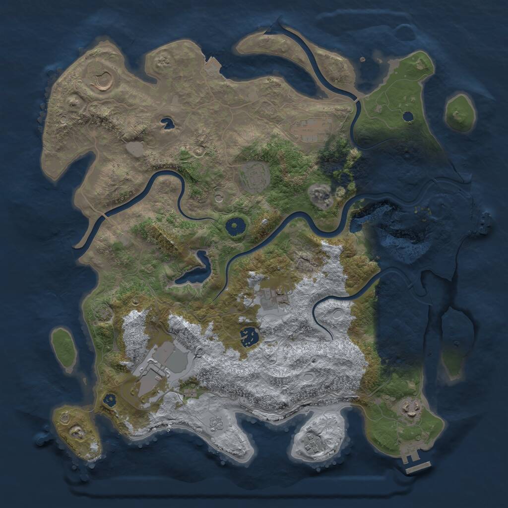 Rust Map: Procedural Map, Size: 4000, Seed: 5180586, 14 Monuments