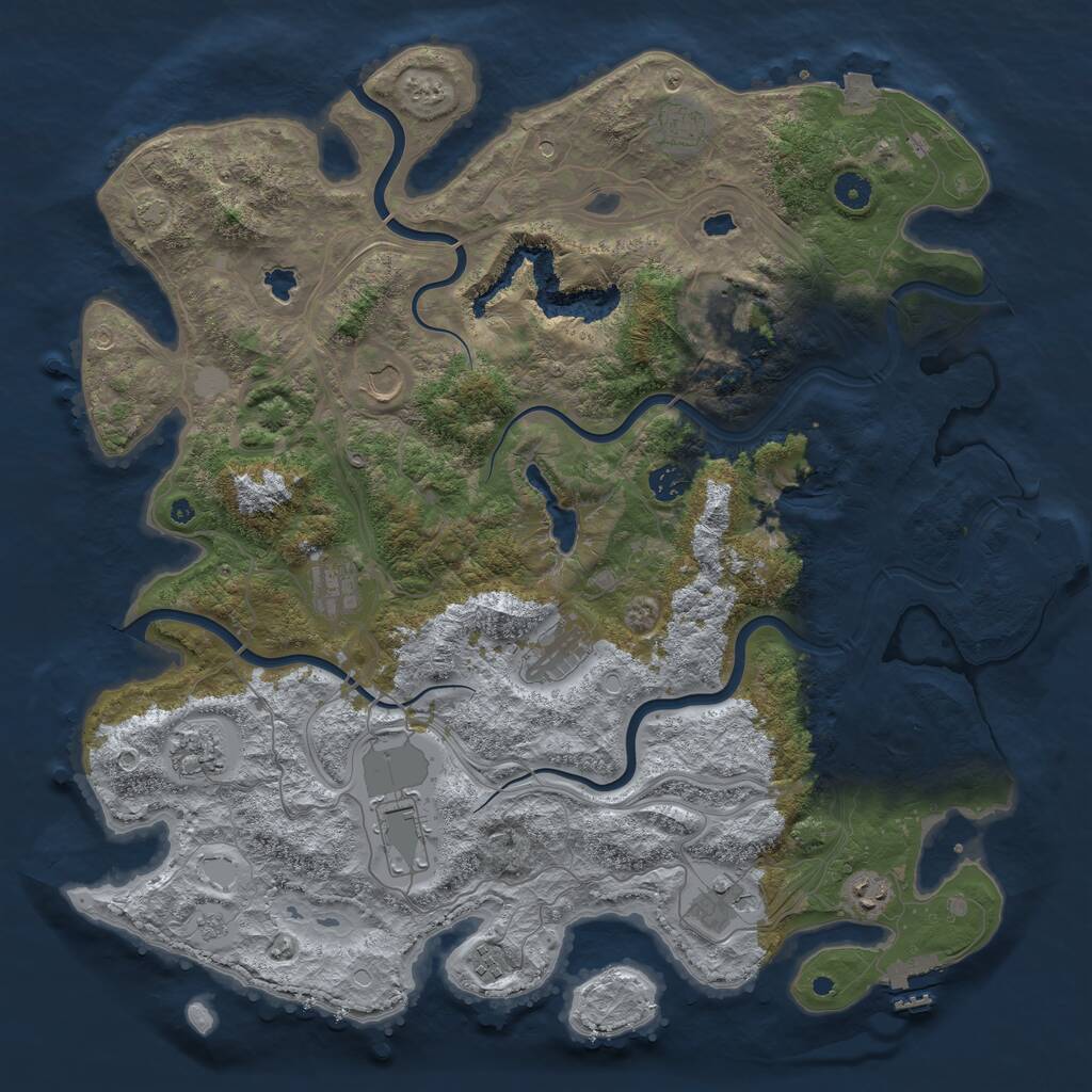 Rust Map: Procedural Map, Size: 4500, Seed: 5559516, 17 Monuments