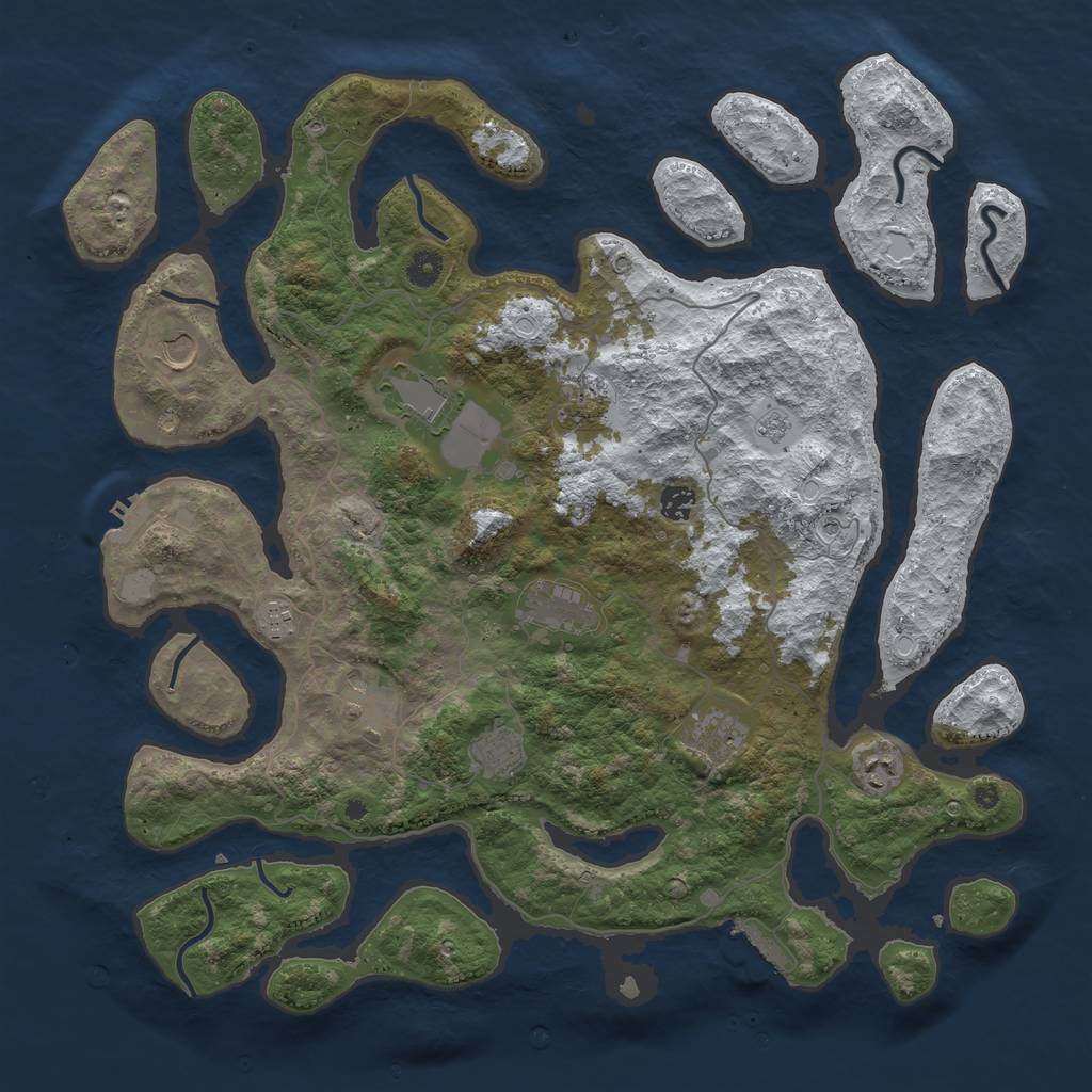 Rust Map: Procedural Map, Size: 4500, Seed: 400463, 19 Monuments