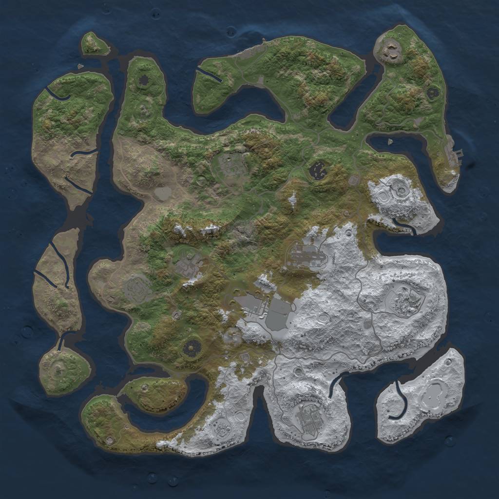 Rust Map: Procedural Map, Size: 4250, Seed: 1096610717, 18 Monuments
