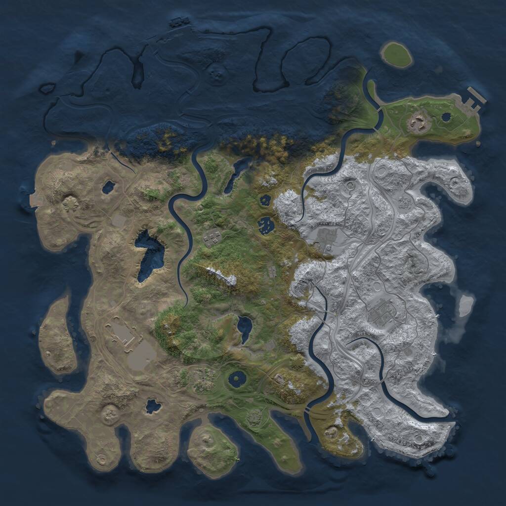 Rust Map: Procedural Map, Size: 4500, Seed: 723440, 13 Monuments