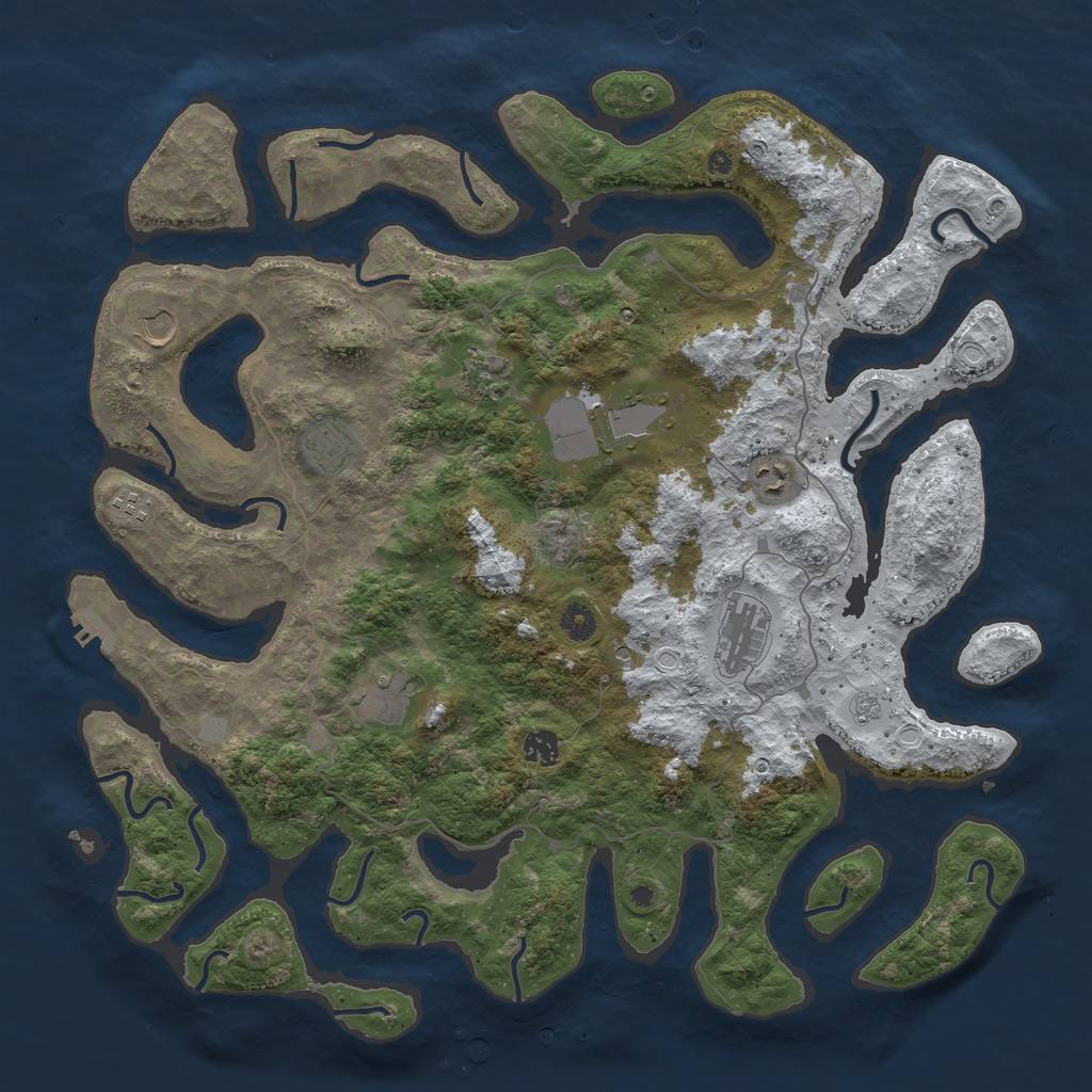Rust Map: Procedural Map, Size: 4500, Seed: 3114070, 17 Monuments