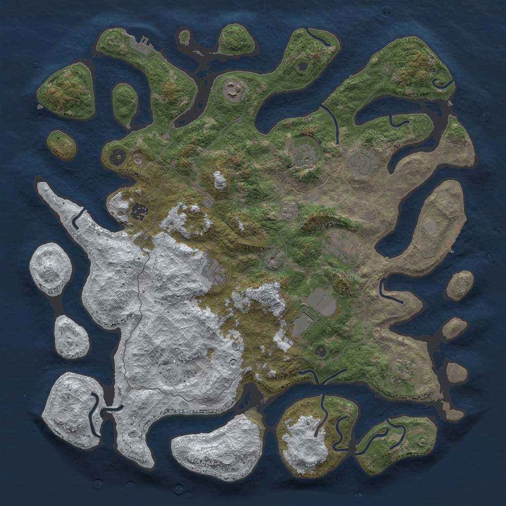 Rust Map: Procedural Map, Size: 4500, Seed: 6107618, 18 Monuments
