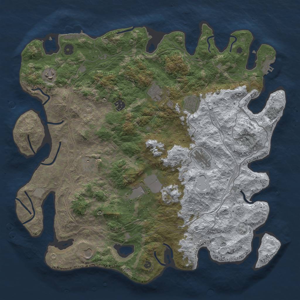 Rust Map: Procedural Map, Size: 4250, Seed: 11405114, 18 Monuments