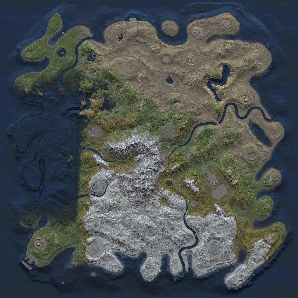 Rust Map: Procedural Map, Size: 5000, Seed: 2584194, 17 Monuments