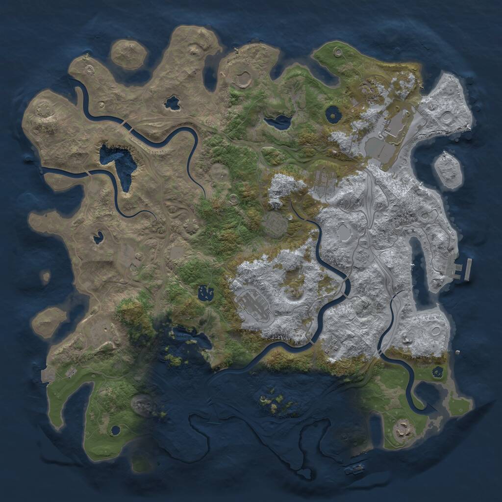 Rust Map: Procedural Map, Size: 4500, Seed: 5491194, 17 Monuments