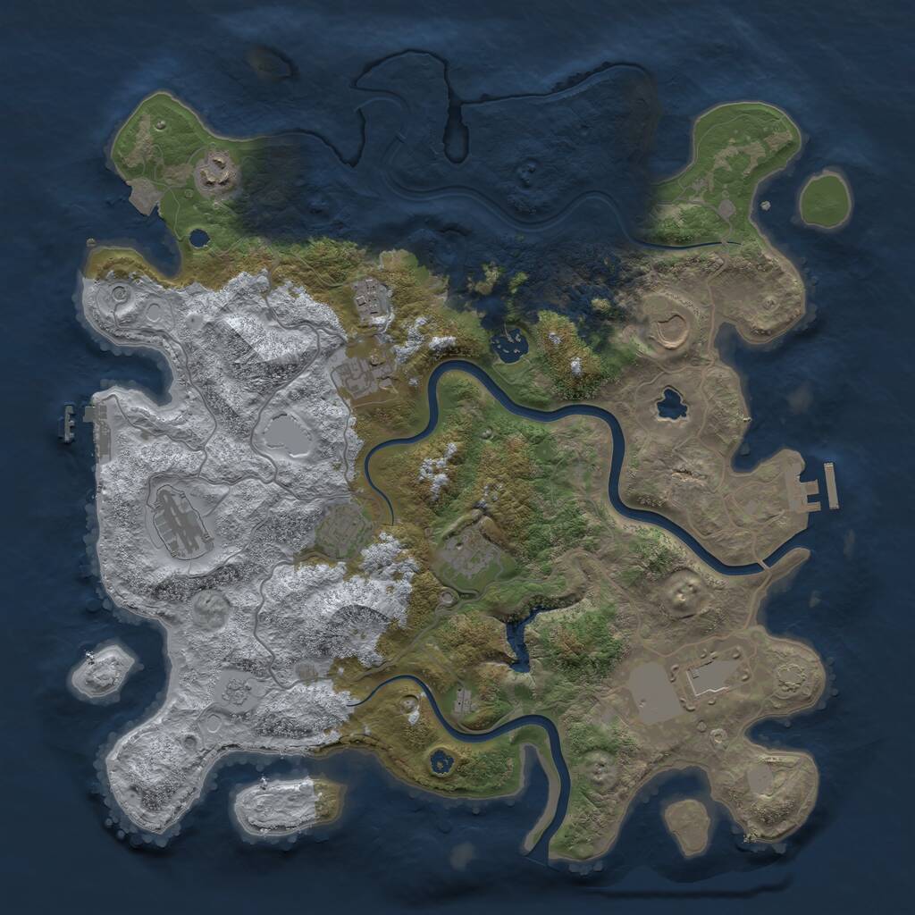 Rust Map: Procedural Map, Size: 4000, Seed: 94244, 15 Monuments