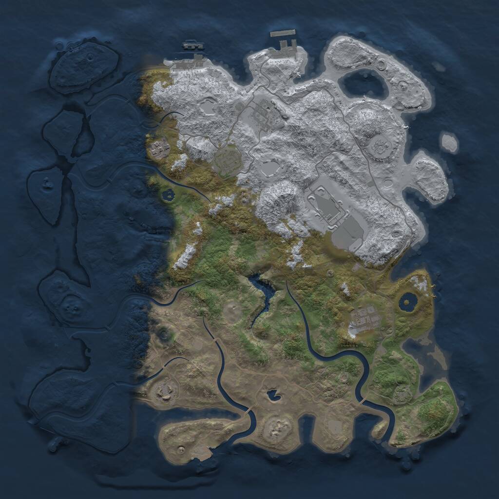 Rust Map: Procedural Map, Size: 4000, Seed: 2594246, 12 Monuments