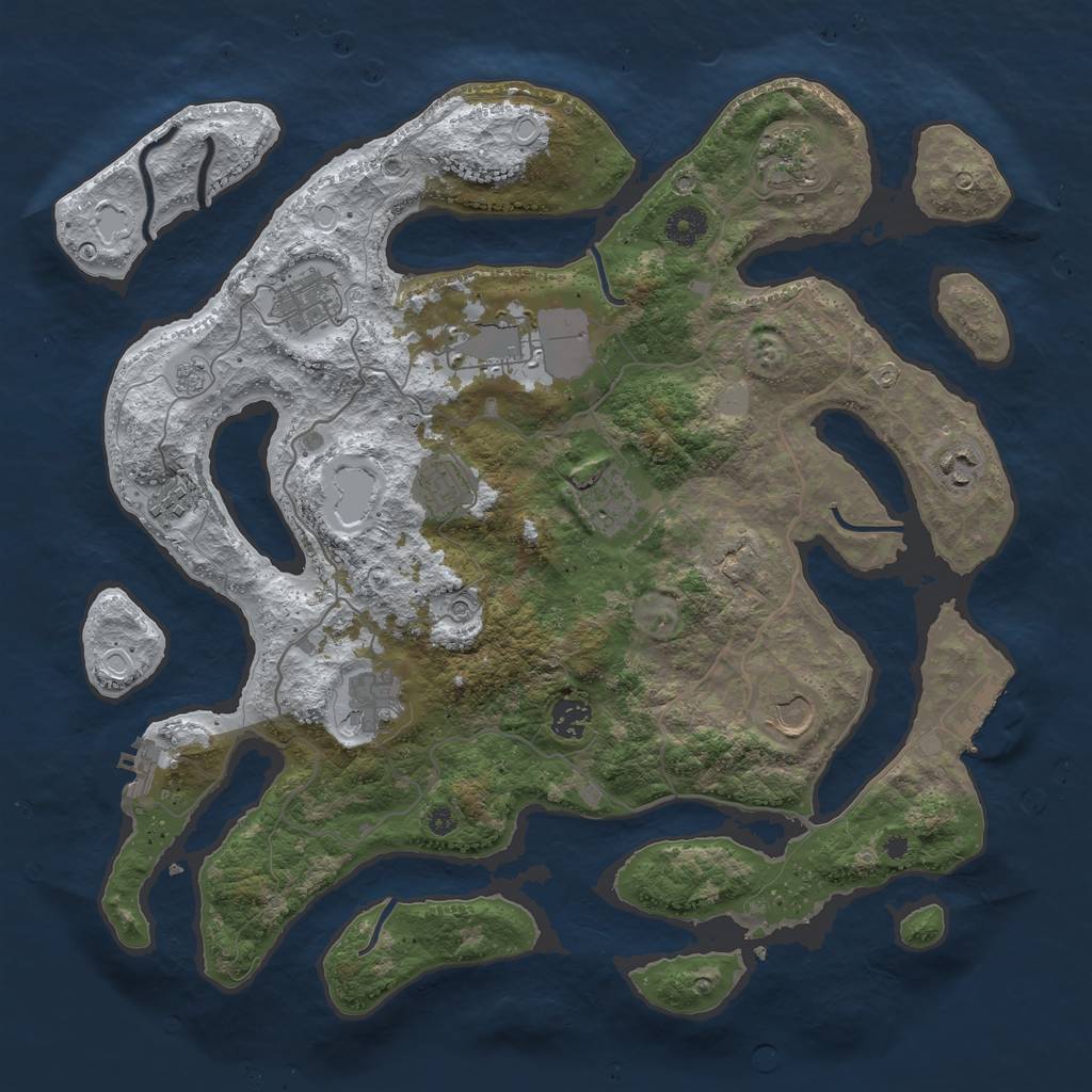 Rust Map: Procedural Map, Size: 4000, Seed: 5307861, 19 Monuments