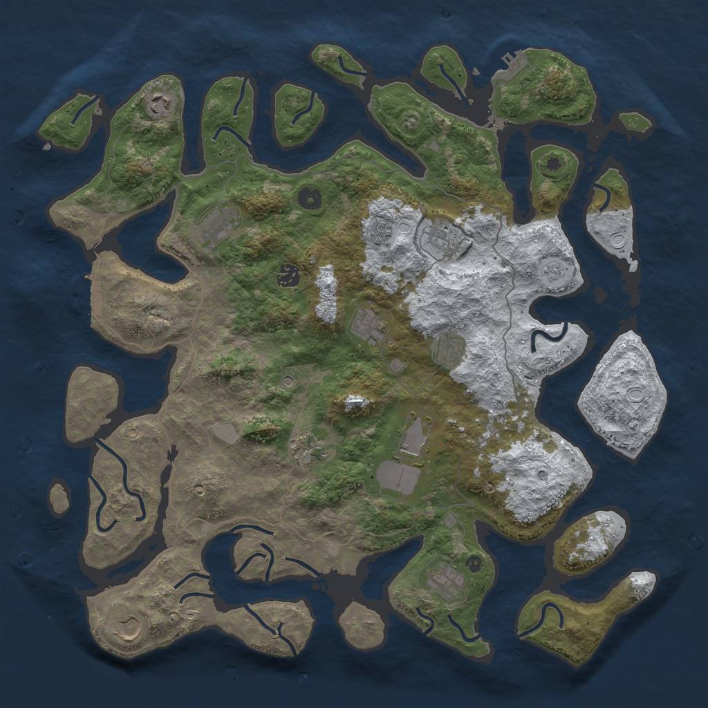 Rust Map: Procedural Map, Size: 4500, Seed: 1295567, 20 Monuments