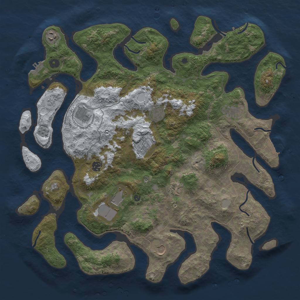 Rust Map: Procedural Map, Size: 4500, Seed: 6042022, 19 Monuments