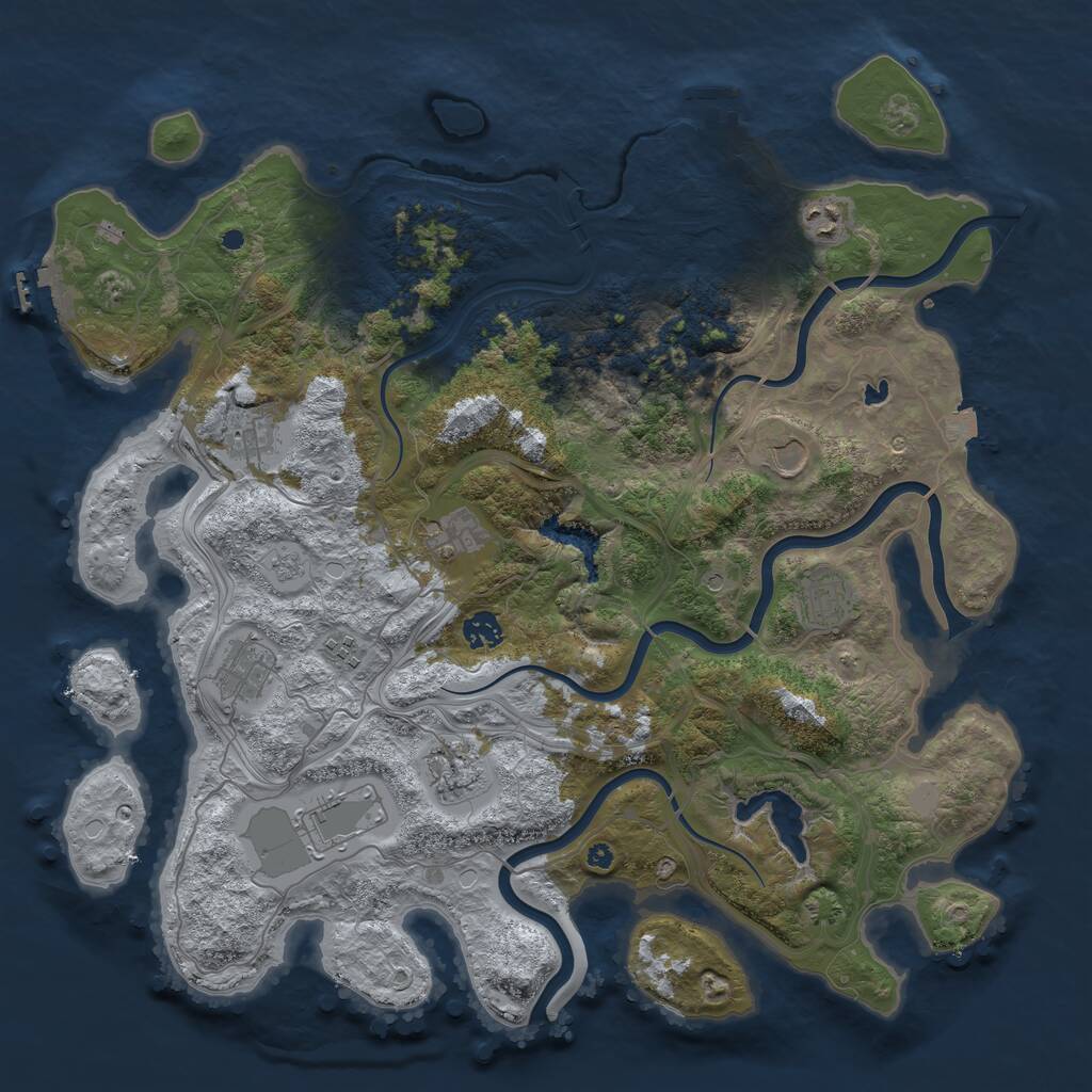 Rust Map: Procedural Map, Size: 4250, Seed: 7072, 16 Monuments