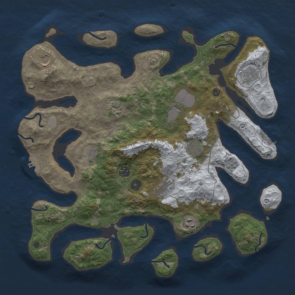 Rust Map: Procedural Map, Size: 4000, Seed: 6360814, 18 Monuments