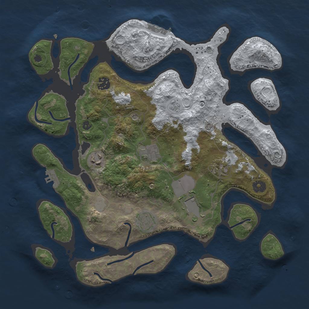 Rust Map: Procedural Map, Size: 3500, Seed: 5530740, 15 Monuments