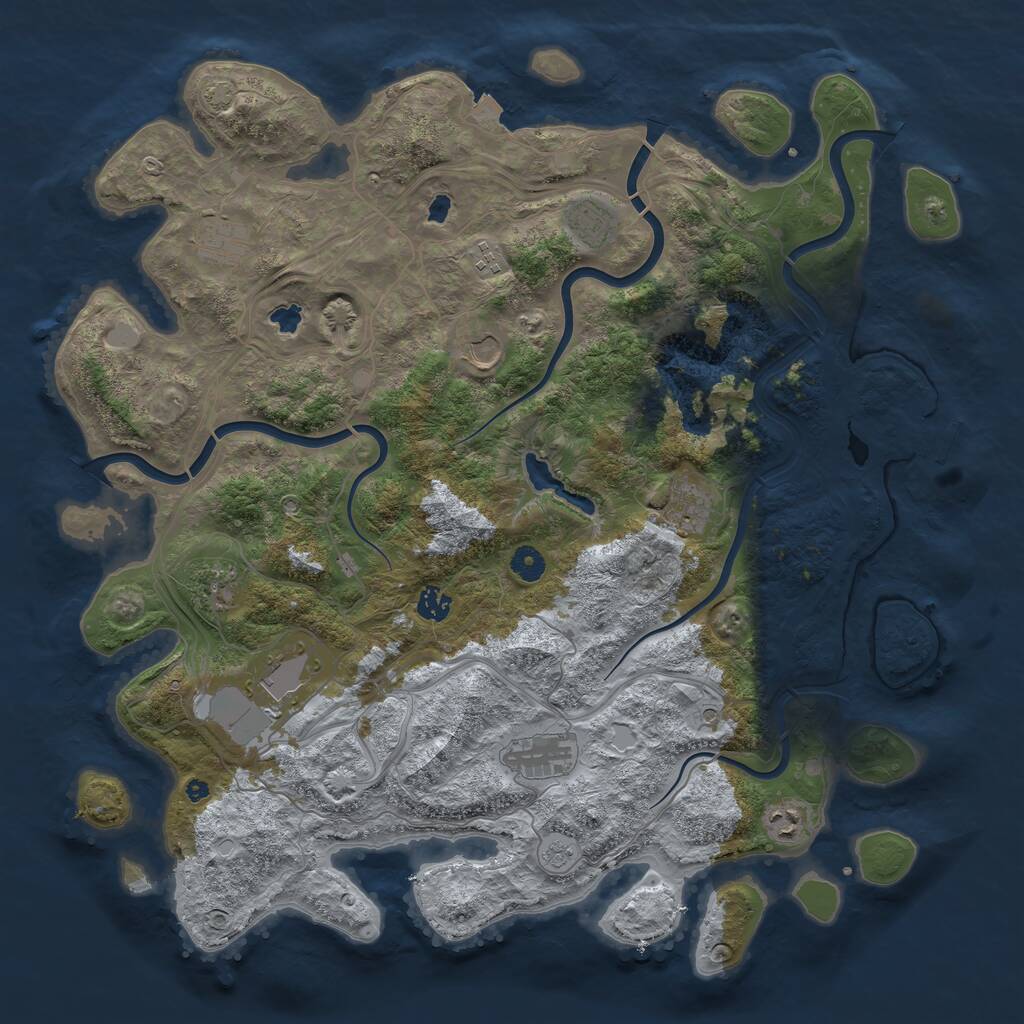 Rust Map: Procedural Map, Size: 4500, Seed: 6253841, 15 Monuments