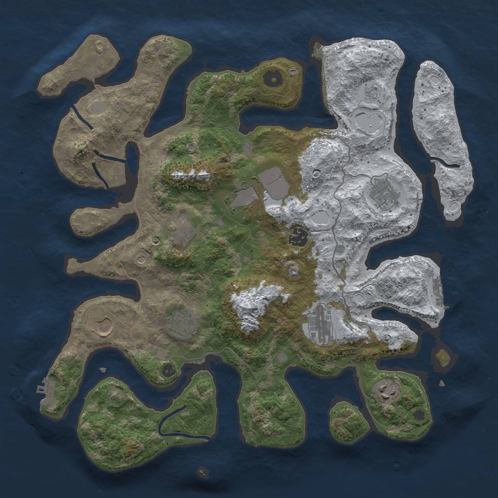 Rust Map: Procedural Map, Size: 4000, Seed: 5875921, 18 Monuments