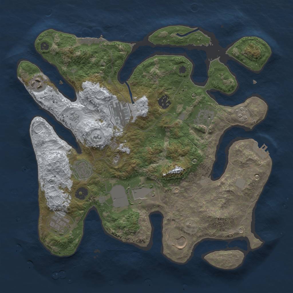 Rust Map: Procedural Map, Size: 3500, Seed: 4241209, 18 Monuments