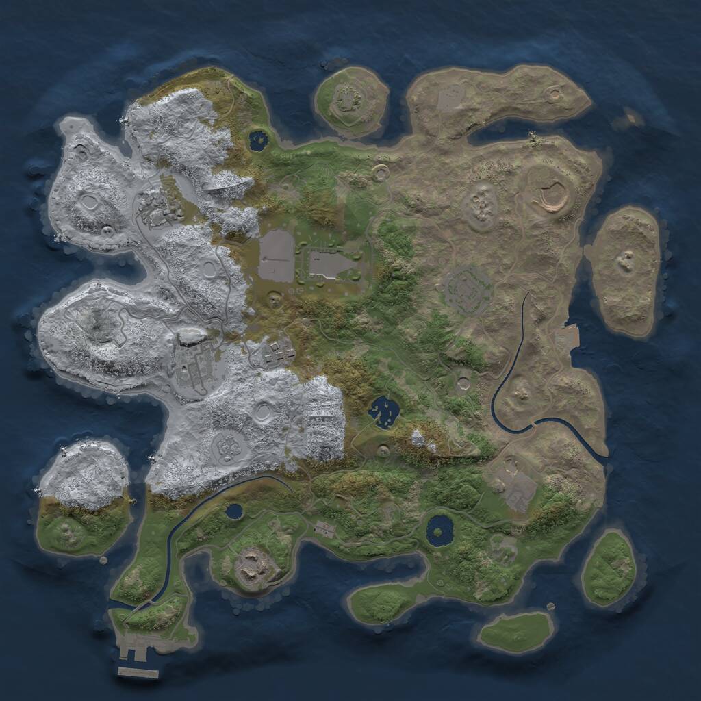 Rust Map: Procedural Map, Size: 3500, Seed: 3461561, 14 Monuments