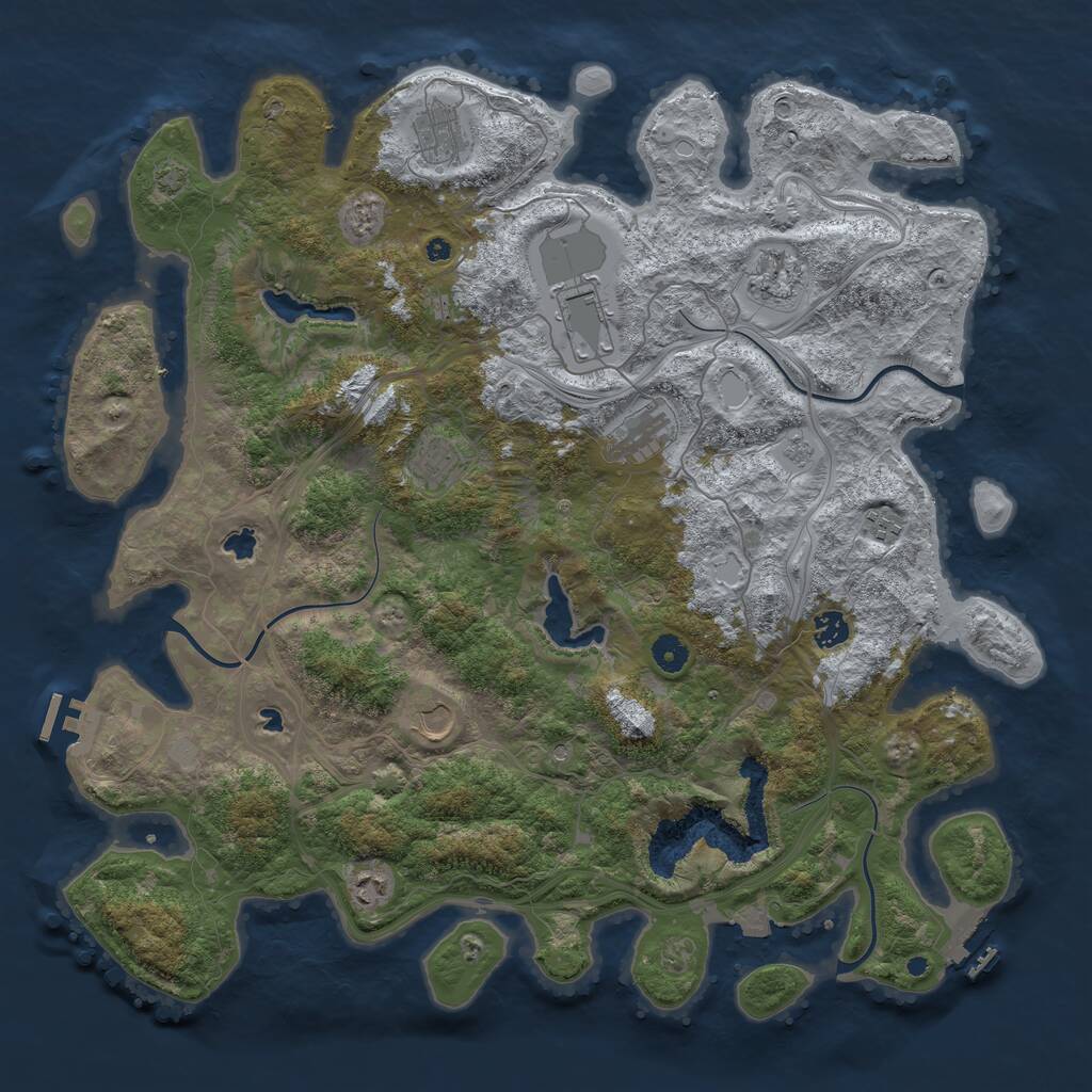 Rust Map: Procedural Map, Size: 4500, Seed: 1440125, 15 Monuments
