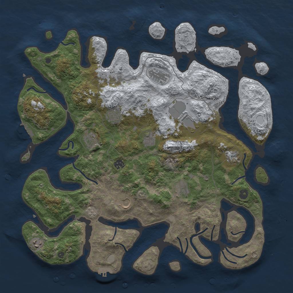 Rust Map: Procedural Map, Size: 4500, Seed: 170764, 20 Monuments