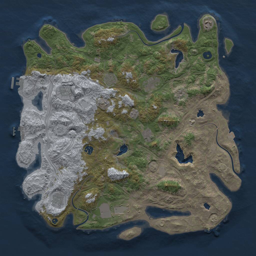 Rust Map: Procedural Map, Size: 4500, Seed: 2706997, 15 Monuments