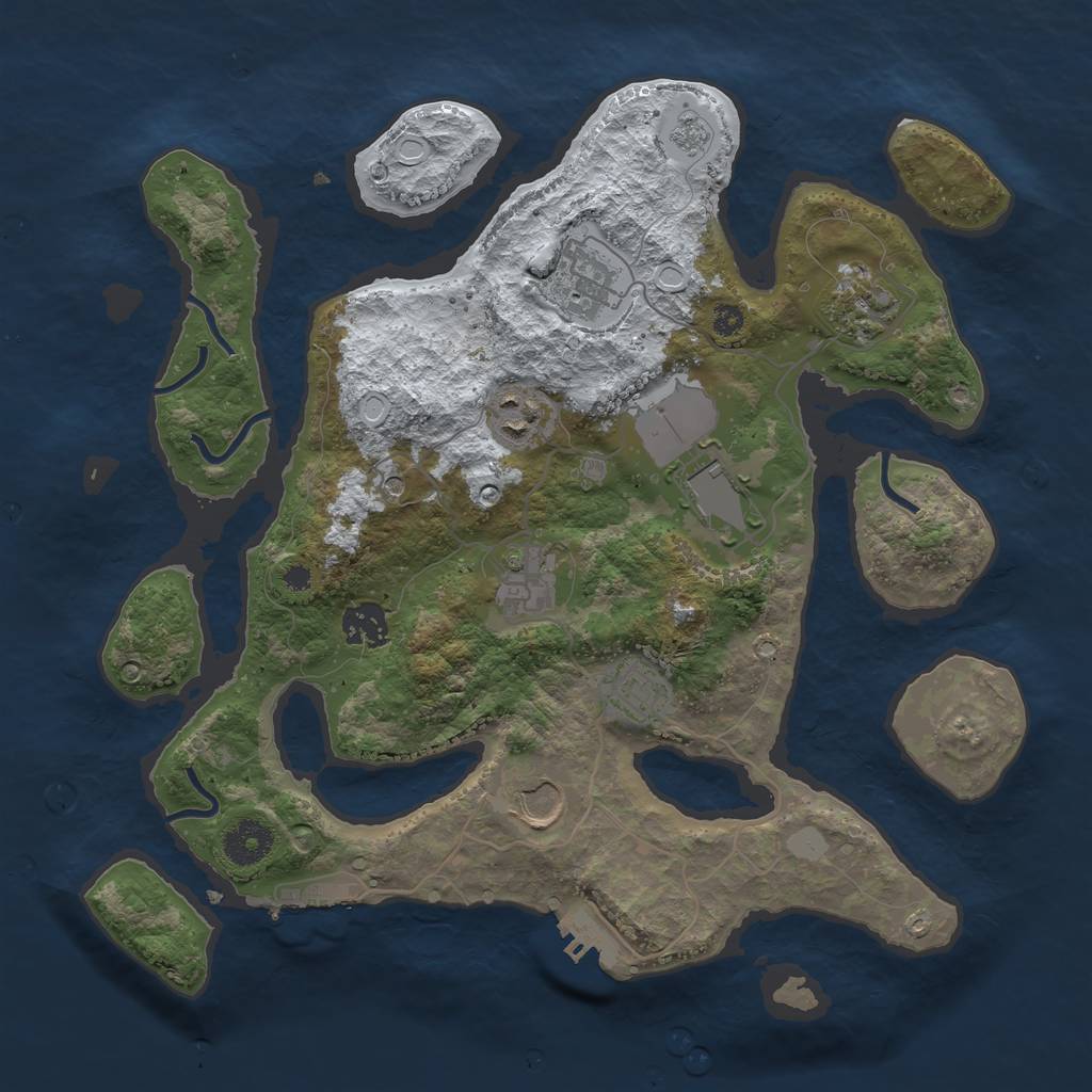 Rust Map: Procedural Map, Size: 3500, Seed: 817042, 17 Monuments