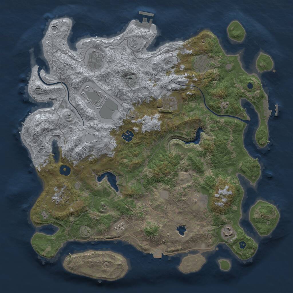 Rust Map: Procedural Map, Size: 4000, Seed: 471812, 15 Monuments