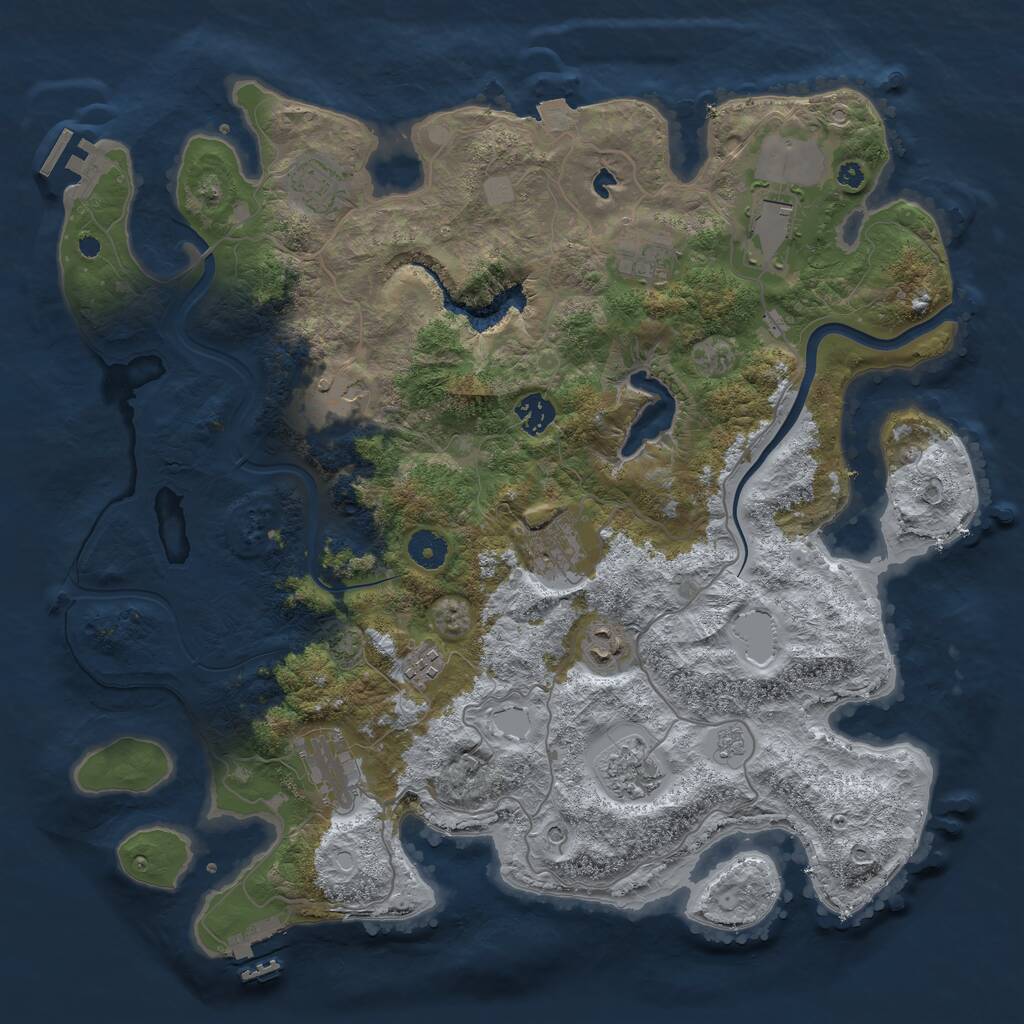 Rust Map: Procedural Map, Size: 4000, Seed: 2199708, 16 Monuments