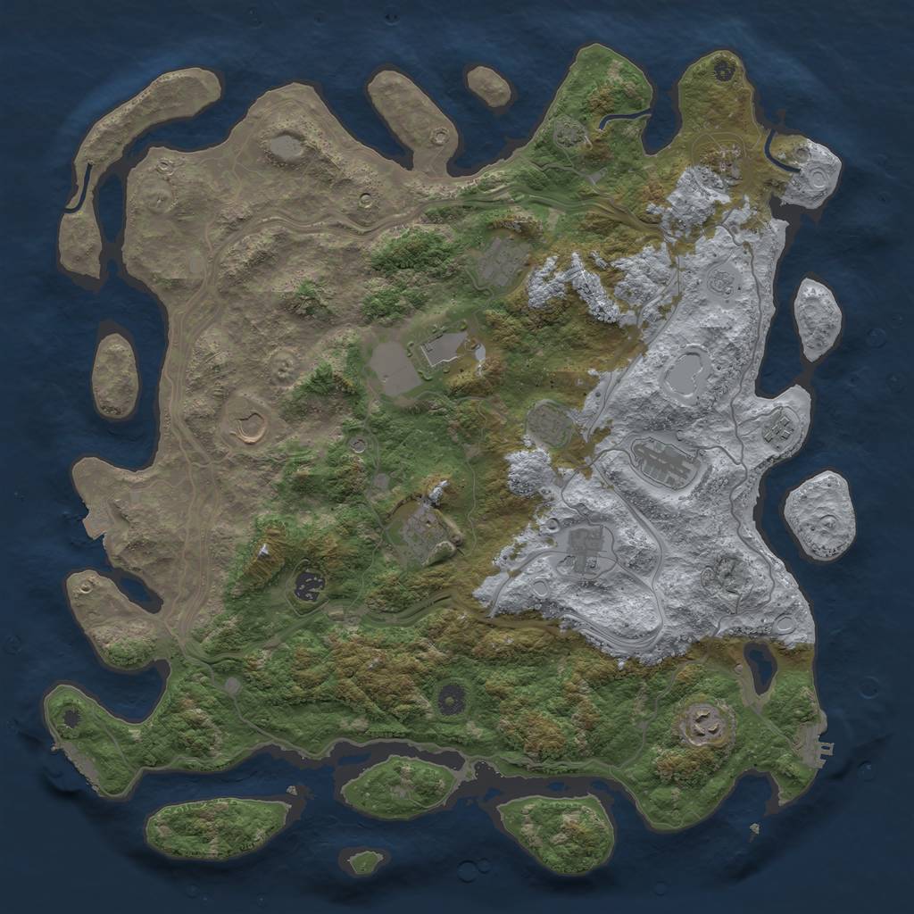 Rust Map: Procedural Map, Size: 4500, Seed: 1667016, 19 Monuments