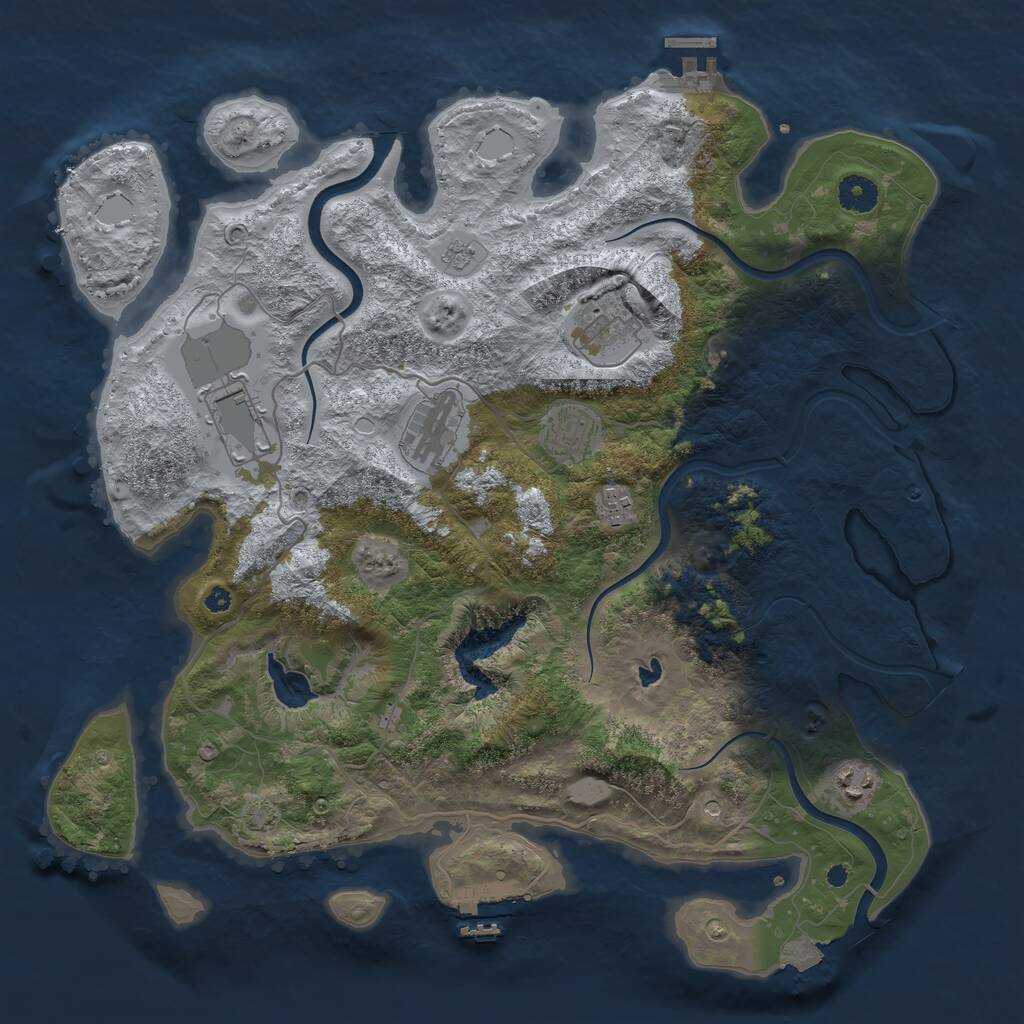 Rust Map: Procedural Map, Size: 4000, Seed: 5433179, 12 Monuments