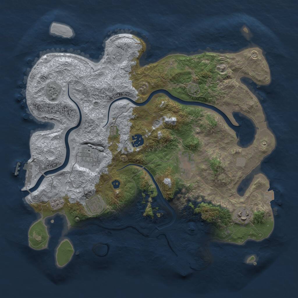 Rust Map: Procedural Map, Size: 3500, Seed: 1197012, 12 Monuments