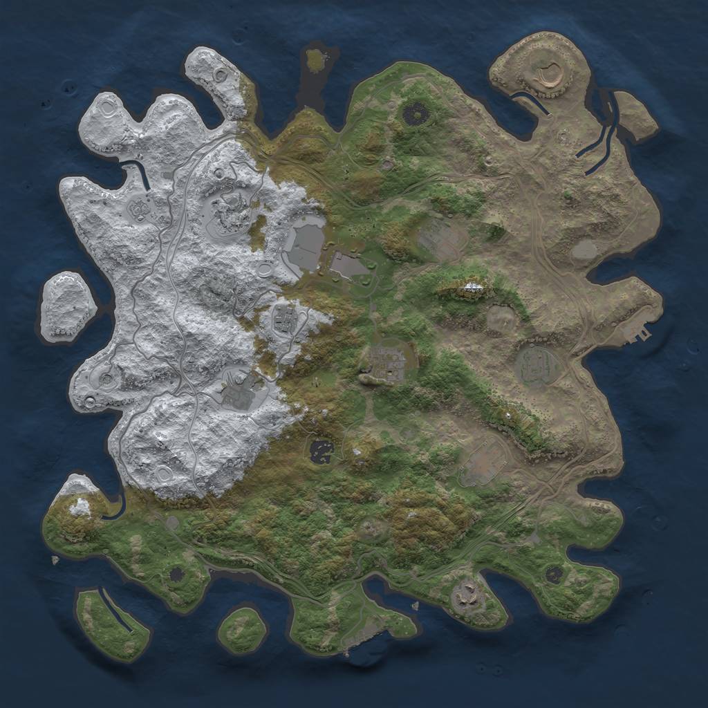 Rust Map: Procedural Map, Size: 4250, Seed: 802781222, 20 Monuments