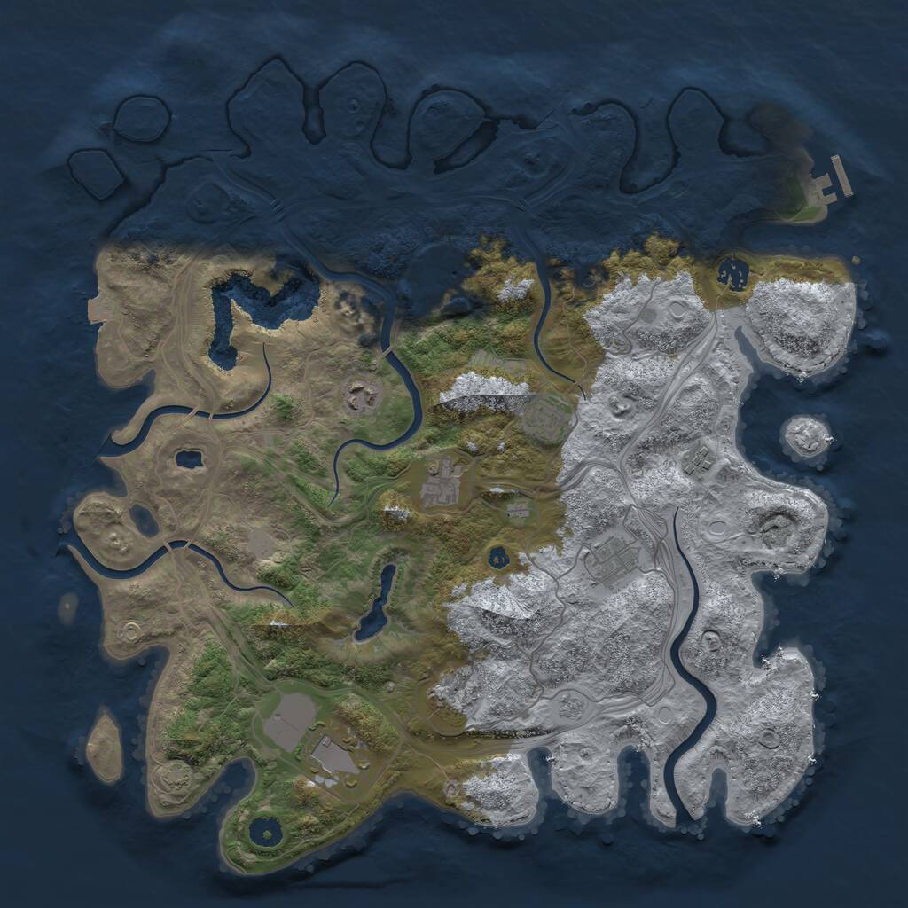Rust Map: Procedural Map, Size: 4250, Seed: 401496830, 14 Monuments