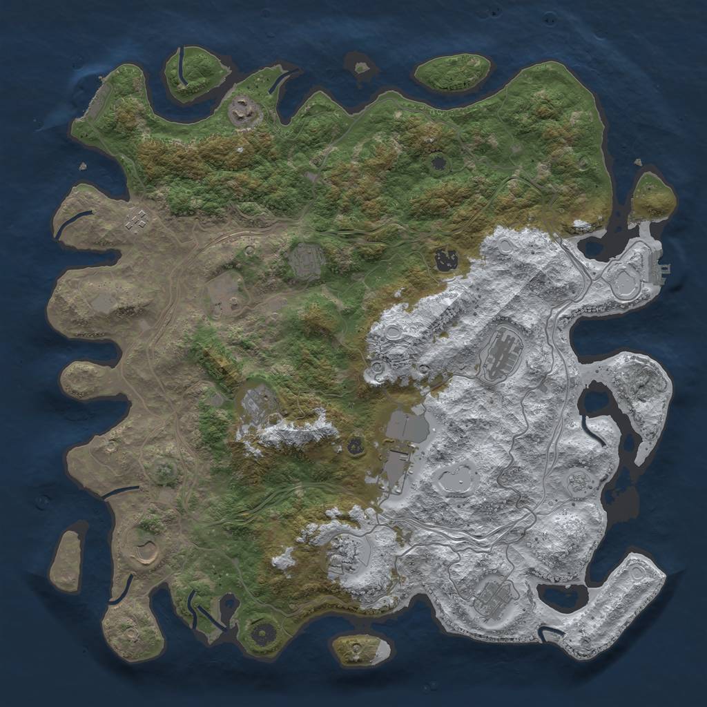 Rust Map: Procedural Map, Size: 4500, Seed: 4535530, 20 Monuments