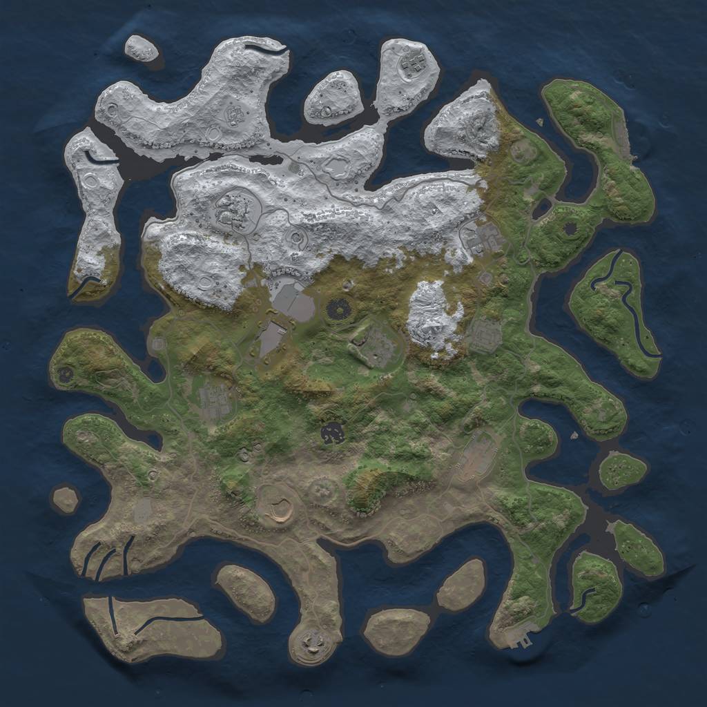 Rust Map: Procedural Map, Size: 4500, Seed: 5025831, 20 Monuments