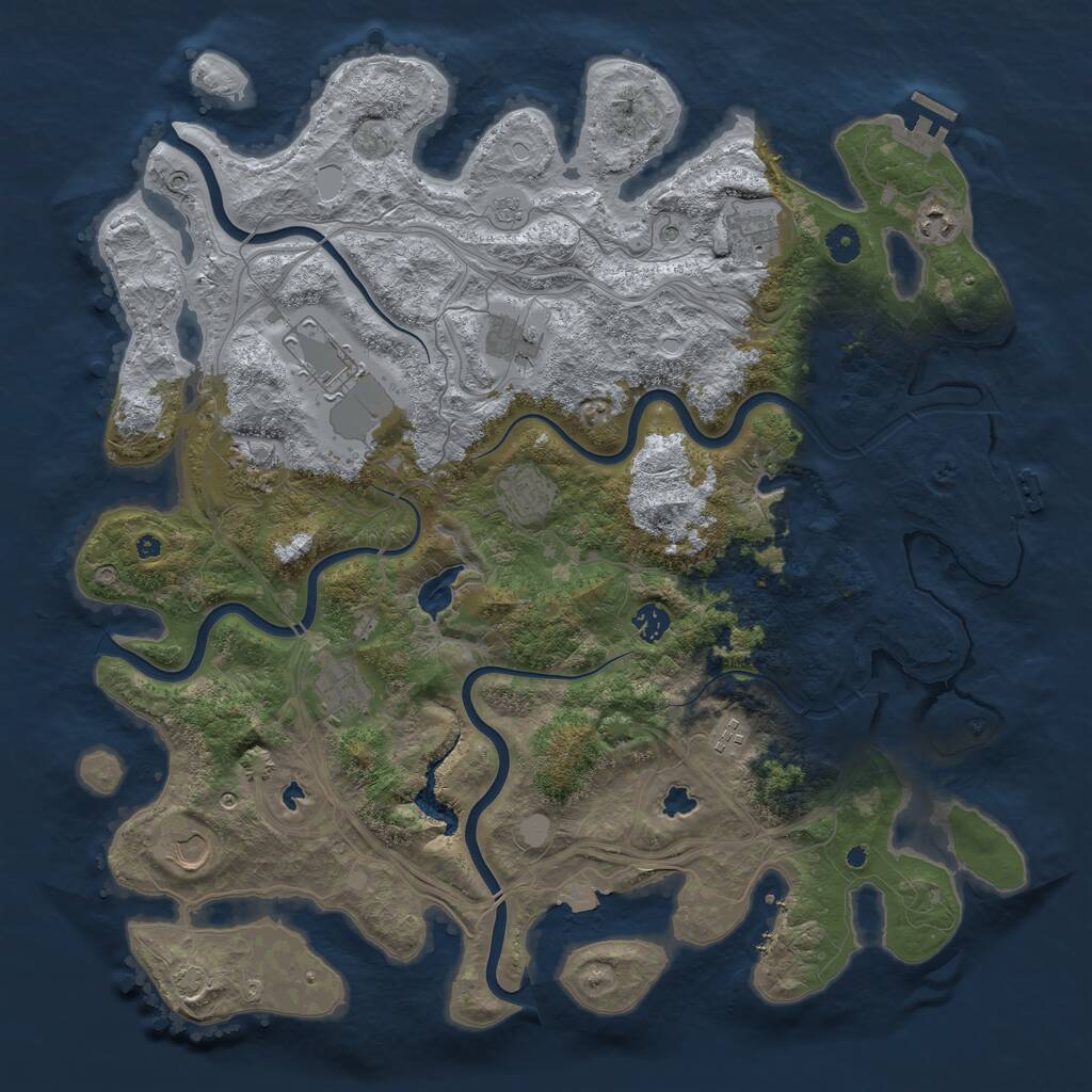 Rust Map: Procedural Map, Size: 4500, Seed: 5025831, 16 Monuments