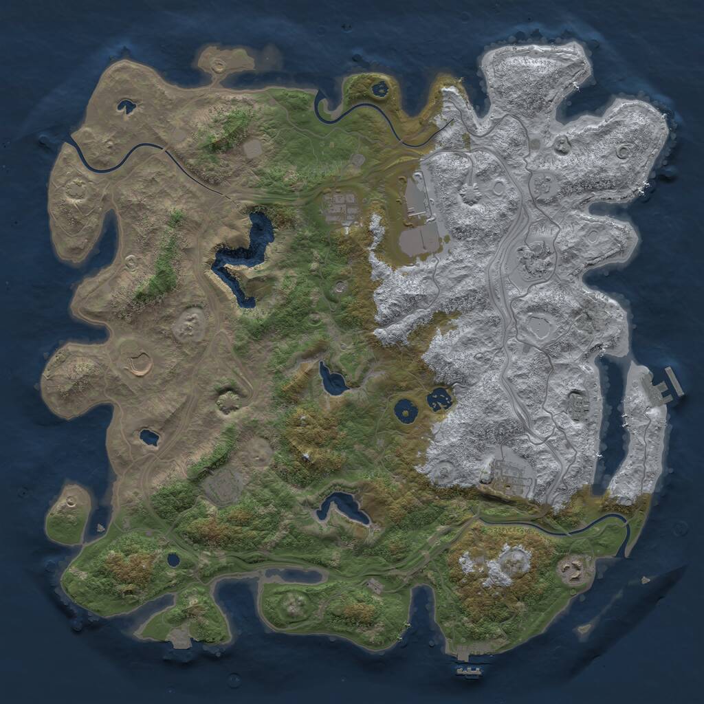 Rust Map: Procedural Map, Size: 4500, Seed: 3792763, 15 Monuments
