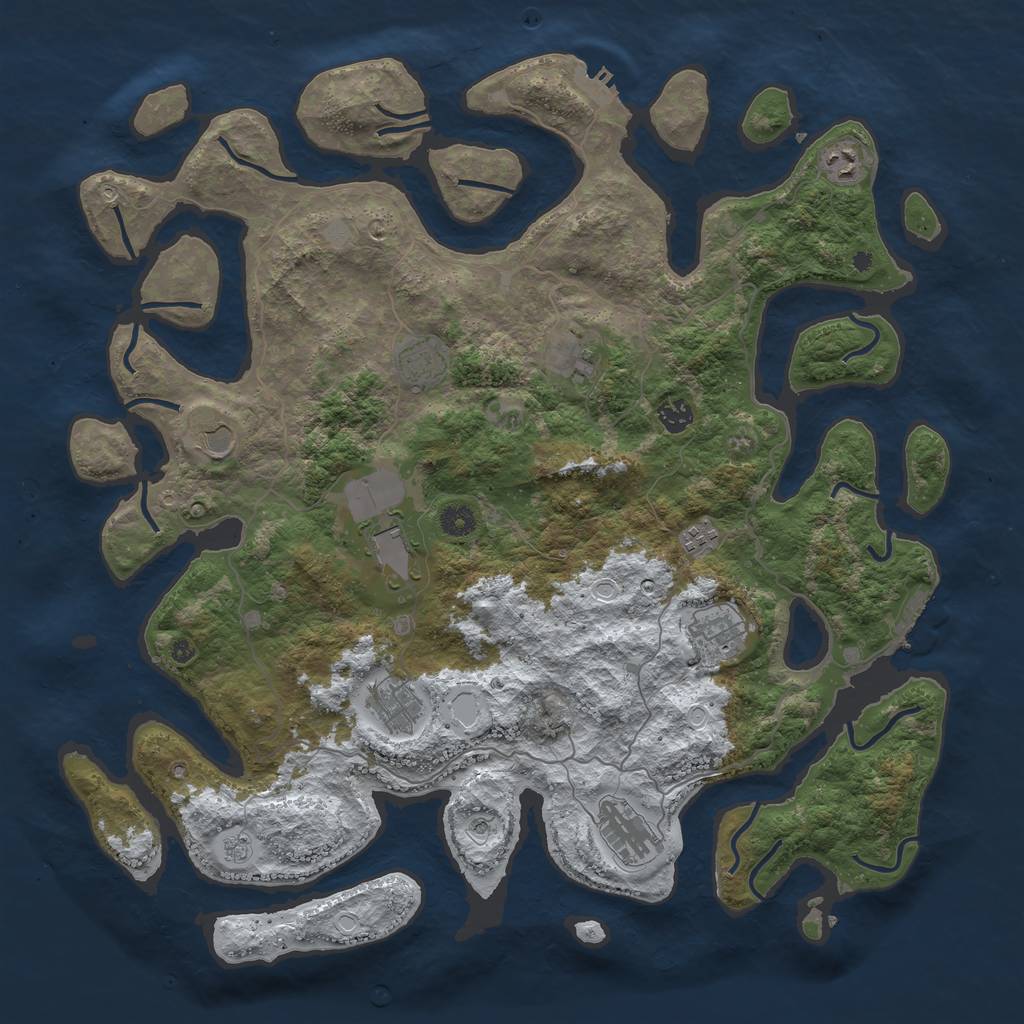 Rust Map: Procedural Map, Size: 4500, Seed: 589470, 19 Monuments
