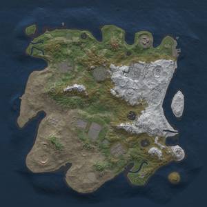 Thumbnail Rust Map: Procedural Map, Size: 3500, Seed: 1353634, 18 Monuments