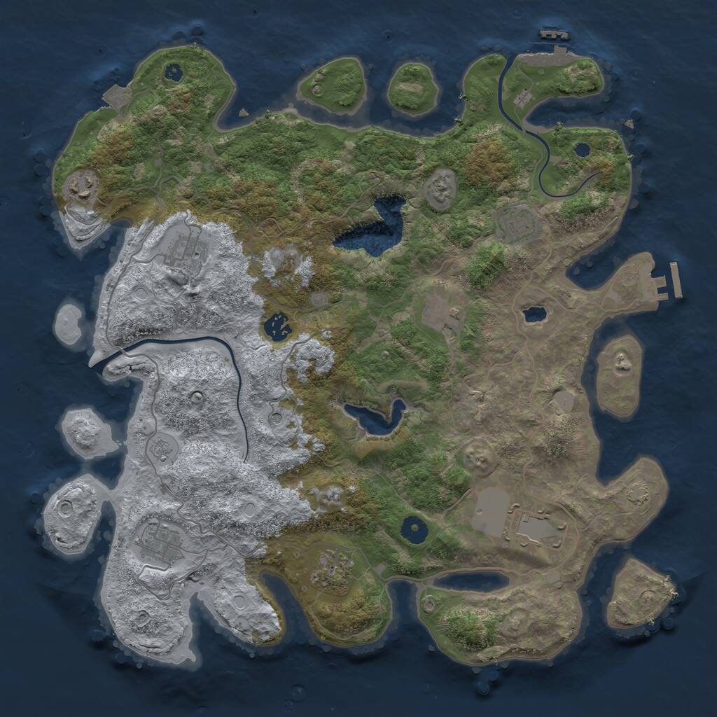 Rust Map: Procedural Map, Size: 4000, Seed: 353134, 14 Monuments