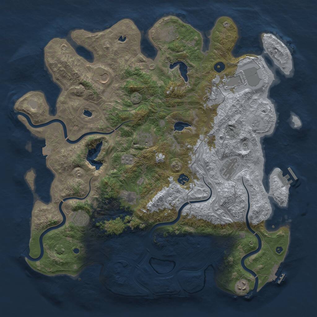 Rust Map: Procedural Map, Size: 4500, Seed: 913666, 17 Monuments