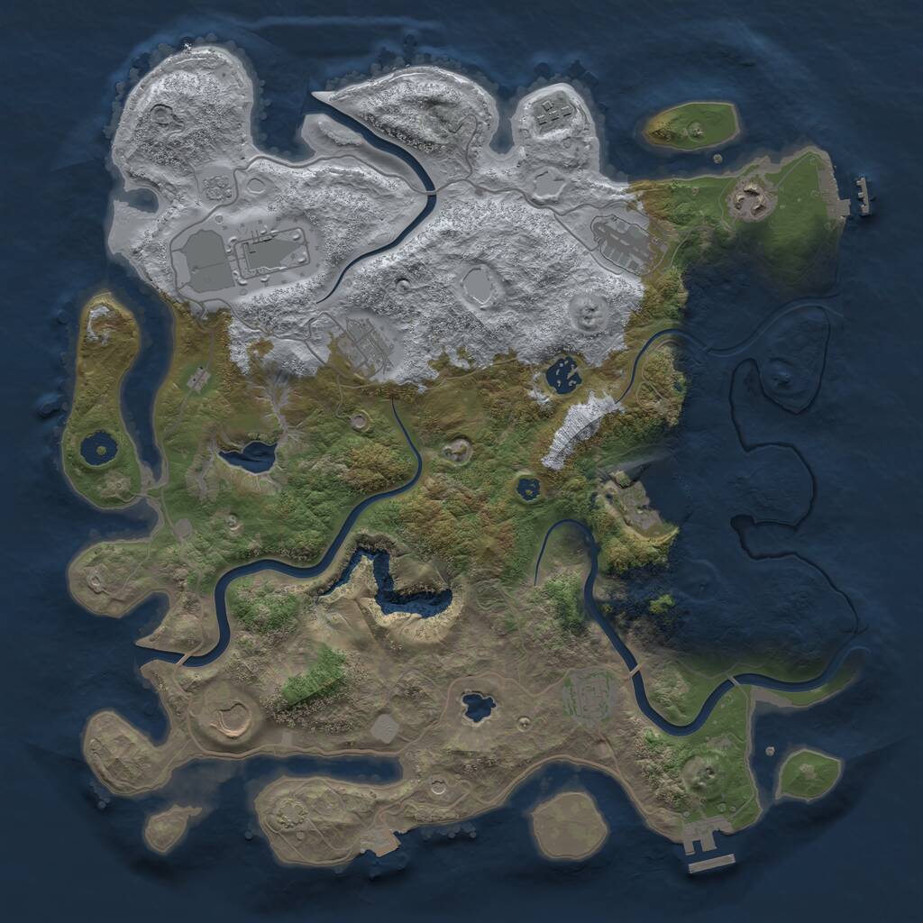 Rust Map: Procedural Map, Size: 4000, Seed: 62354, 15 Monuments
