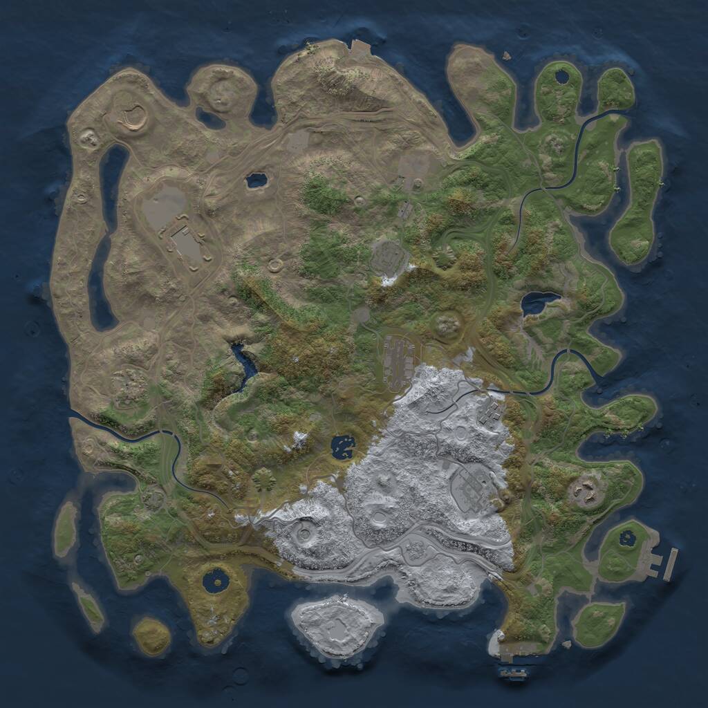 Rust Map: Procedural Map, Size: 4250, Seed: 11862, 16 Monuments