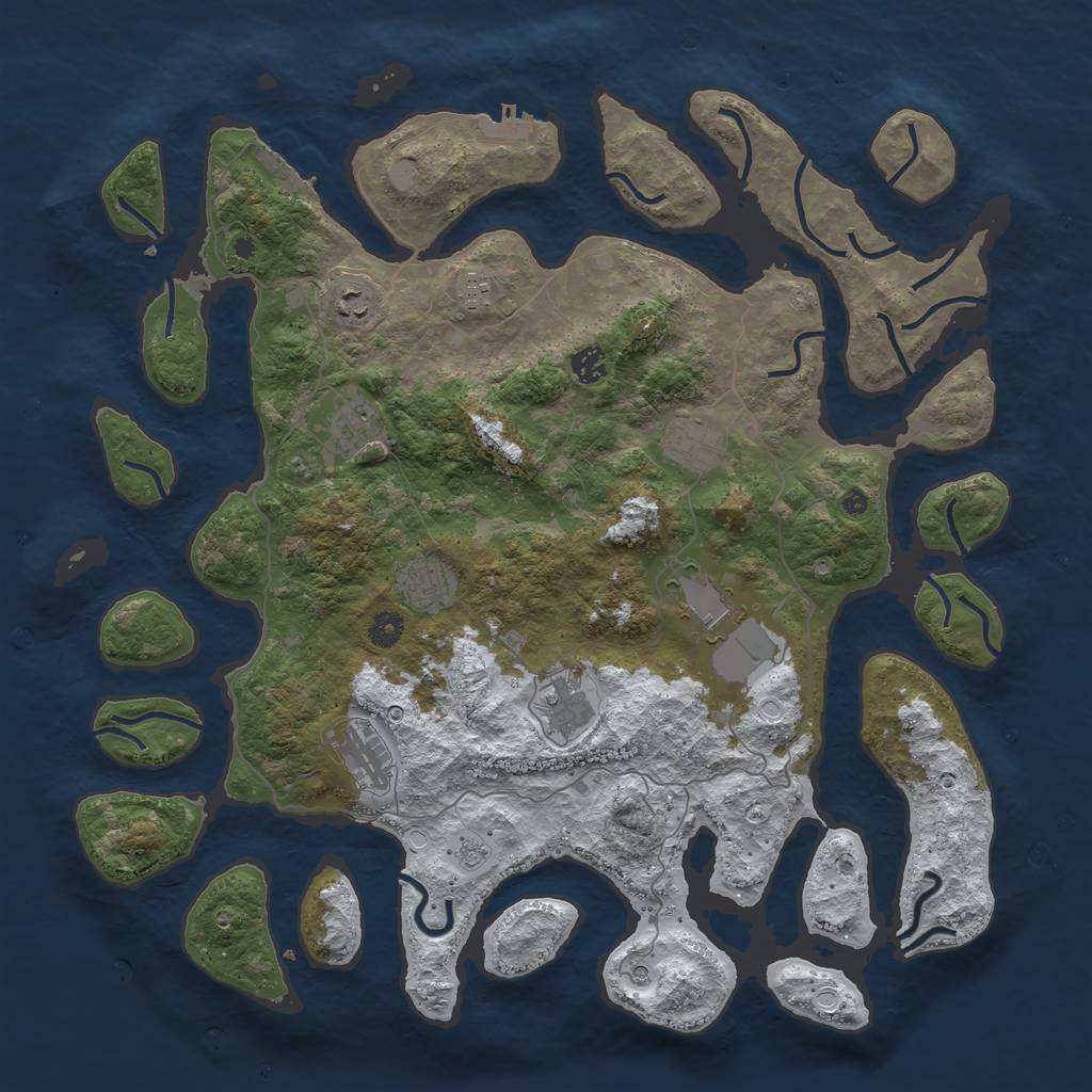 Rust Map: Procedural Map, Size: 4500, Seed: 3329663, 18 Monuments