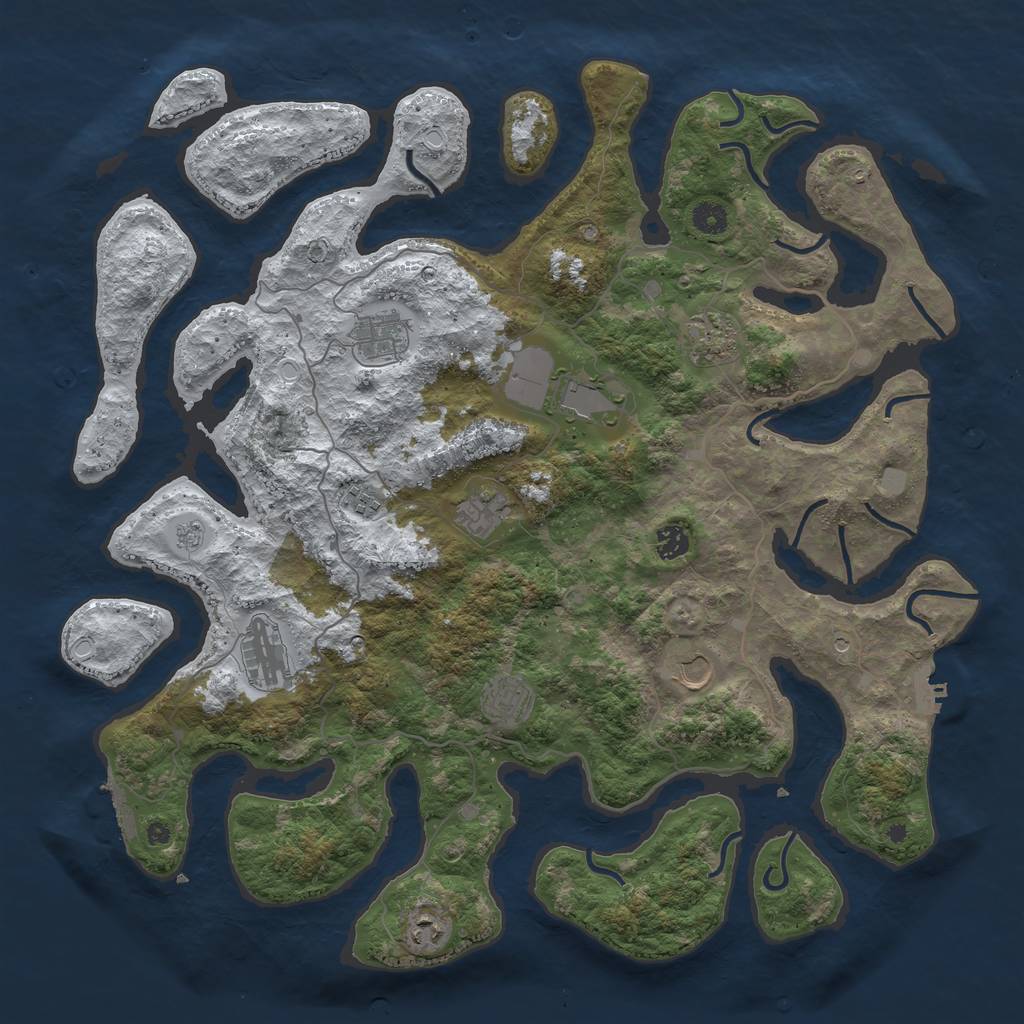 Rust Map: Procedural Map, Size: 4500, Seed: 1632230, 19 Monuments